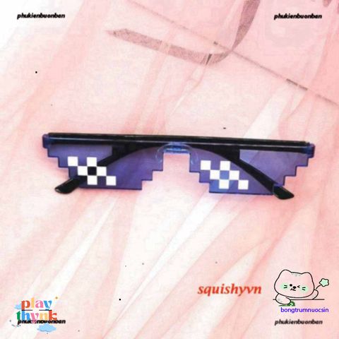 Kính Mắt Thug Life Chấm 6 MINECRAFT Đen Trắng - Kính Thời Trang Nam Nữ, Miễn Phí Vận Chuyển, Phong Cách Thanh Niên