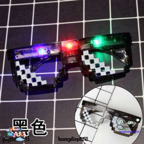 Kính Thuglife 6 Chấm MINECRAFT LED Phát Sáng Vạn Màu - Kính Mắt Độc Đáo, Ngầu, Thời Trang Cho Nam Nữ, Hot Trend 2021