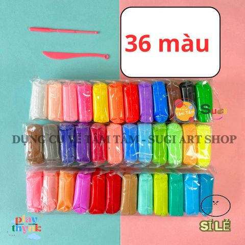 Đất Sét Tự Khô Sugi Art Shop - Bộ 12/24/36 Màu Siêu Nhẹ Dễ Dùng Cho Nghệ Thuật, Đồ Chơi và Thủ Công