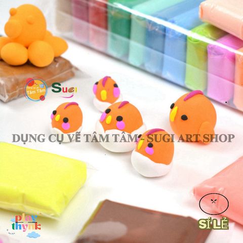 Đất Sét Tự Khô Sugi Art Shop - Bộ 12/24/36 Màu Siêu Nhẹ Dễ Dùng Cho Nghệ Thuật, Đồ Chơi và Thủ Công