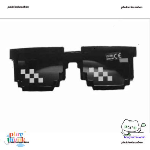Kính Gương Thug Life 6 Chấm Nhiều Màu - Kính Mắt Thời Trang Gamer Siêu Ngầu phong cách Minecraft