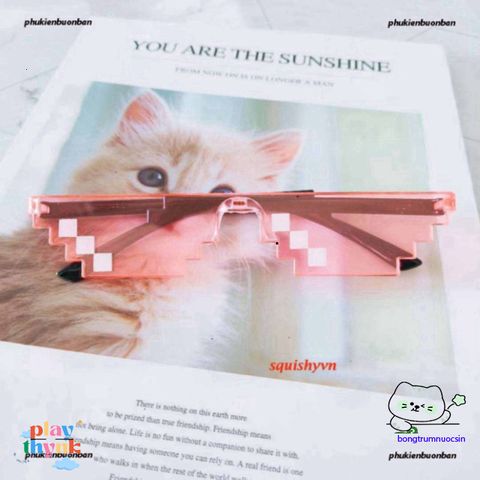 Kính Gương Thug Life 6 Chấm Nhiều Màu - Kính Mắt Thời Trang Gamer Siêu Ngầu phong cách Minecraft