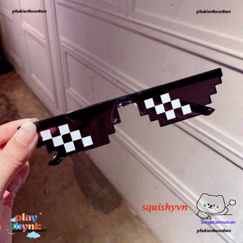 Kính Gương Thug Life 6 Chấm Nhiều Màu - Kính Mắt Thời Trang Gamer Siêu Ngầu phong cách Minecraft