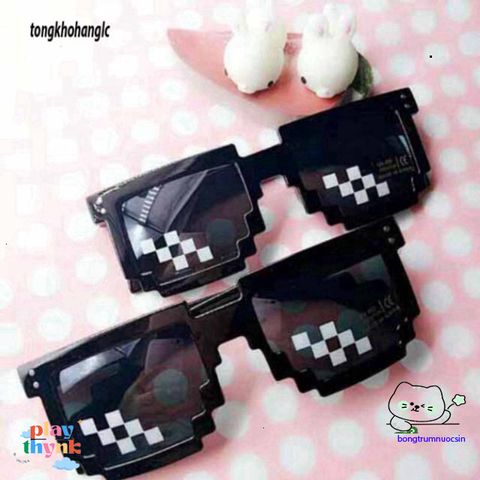 Kính Thug Life Mosaic Hip Hop - Kính Mát Pixelated UV400 Dành Cho Nam Và Nữ, Phong Cách Độc Đáo Thời Trang 2023
