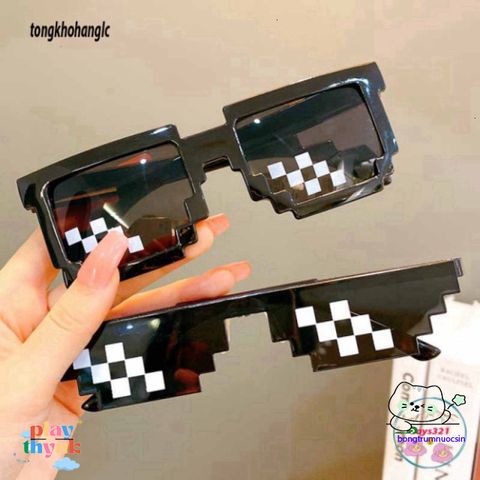 Kính Thug Life Mosaic Hip Hop - Kính Mát Pixelated UV400 Dành Cho Nam Và Nữ, Phong Cách Độc Đáo Thời Trang 2023