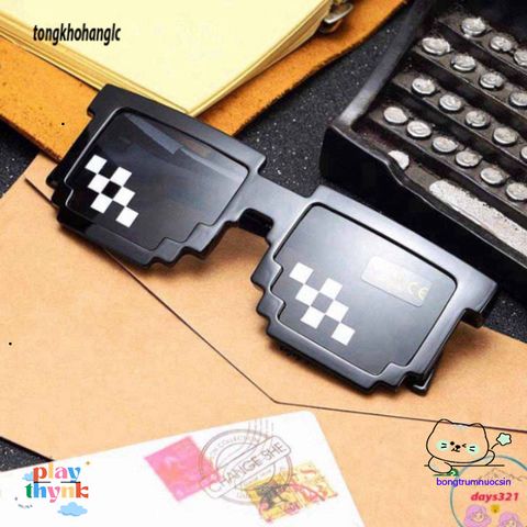 Kính Thug Life Mosaic Hip Hop - Kính Mát Pixelated UV400 Dành Cho Nam Và Nữ, Phong Cách Độc Đáo Thời Trang 2023