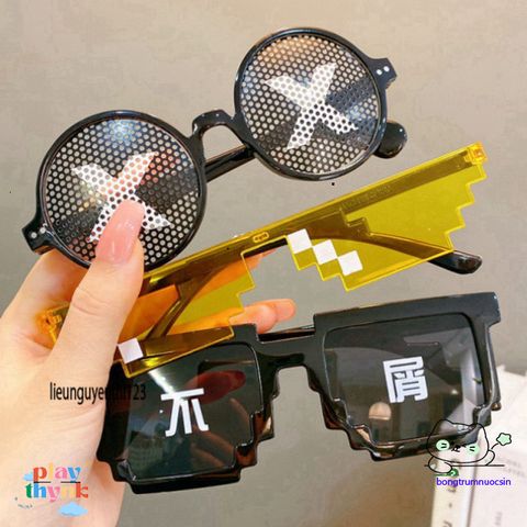 Kính Mát Thug Life 6 Chấm - Phong Cách Minecraft Siêu Ngầu, Thời Trang Hot Trend Cho Nam Nữ, Phụ Kiện Thời Trang Chụp Ảnh Nhóm