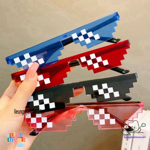 Kính Mát Thug Life 6 Chấm - Phong Cách Minecraft Siêu Ngầu, Thời Trang Hot Trend Cho Nam Nữ, Phụ Kiện Thời Trang Chụp Ảnh Nhóm