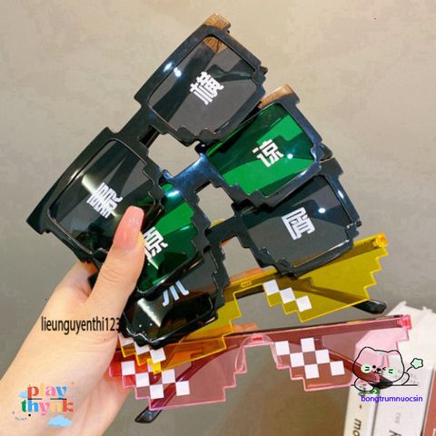 Kính Mát Thug Life 6 Chấm - Phong Cách Minecraft Siêu Ngầu, Thời Trang Hot Trend Cho Nam Nữ, Phụ Kiện Thời Trang Chụp Ảnh Nhóm