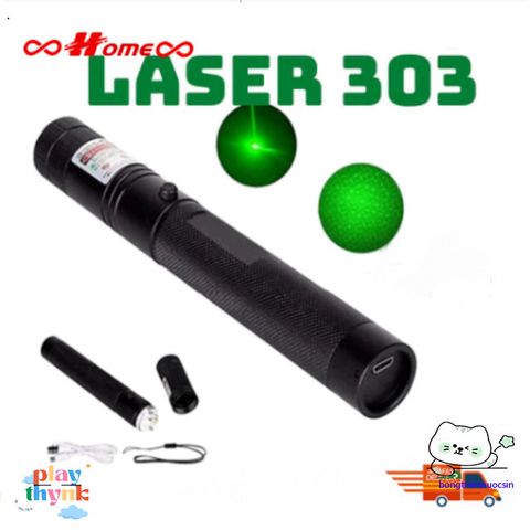 Bút Laze Tia Xanh 303 - Đèn Laser Siêu sáng, Chiếu Xa 3km, Có thể Sạc USB, Phụ Kiện Hữu Ích Cho Văn Phòng