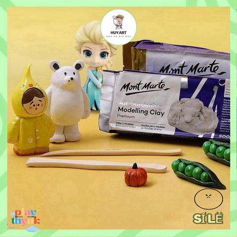 Đất Sét Mont Marte Đa Năng Tự Khô - Clay Nghệ Thuật DIY, Dễ Uốn Nắn, Có 250/500/2000 Gram, Lý Tưởng Cho Nghệ Sĩ và Sinh Viên