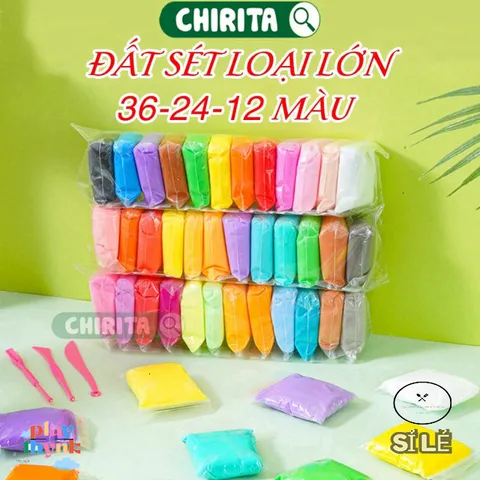 Bộ Đất Sét Tự Khô 36/24/12 Màu Sắc Tươi Sáng - Đồ Chơi Nghệ Thuật Nhật ...