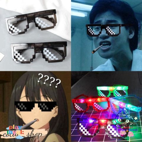 Kính Thuglife 6 Chấm MINECRAFT - Kính Mát LED Nhiều Màu Sắc Thời Trang, Phong Cách Độc Đáo và Sáng Tạo