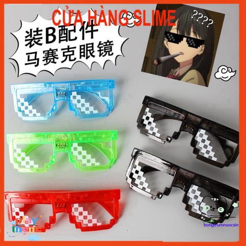 Kính Thug Life 6 Chấm MINECRAFT LED Thời Trang - Nhiều Màu Sắc, Phong Cách Độc Đáo, Hot Trend Dành Cho Fan Game