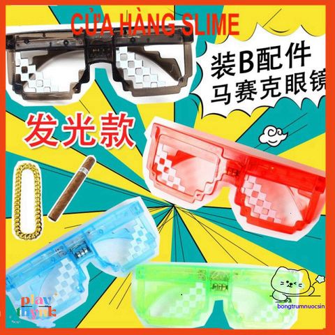 Kính Thug Life 6 Chấm MINECRAFT LED Thời Trang - Nhiều Màu Sắc, Phong Cách Độc Đáo, Hot Trend Dành Cho Fan Game