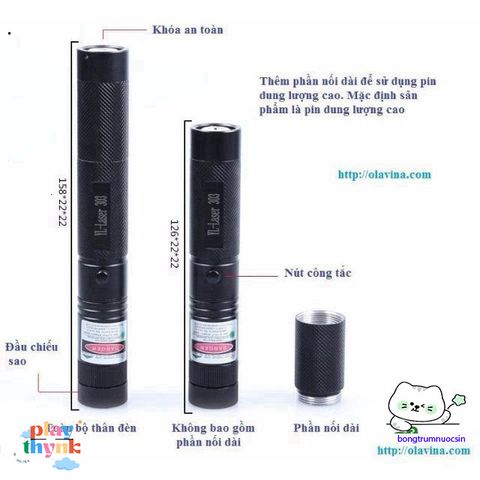 Đèn Pin Laser 303 Cao Cấp - Chiếu Xa 2 Km, Ánh Sáng Đỏ/Xanh, Chống Nước, Đèn Cho Giảng Dạy và Du Lịch, Bao Gồm Pin và Củ Sạc.