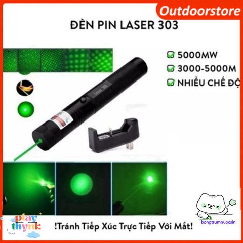 Đèn Laser Tia Sáng Xanh Siêu Mạnh 303 - Thiết Bị Chiếu Xa Đa Năng Cho Giảng Dạy, Trình Diễn và Du Lịch