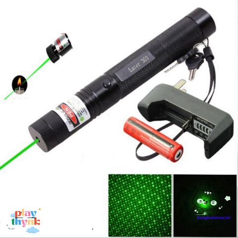 Đèn pin laser 303 màu xanh - Chiếu sáng mạnh mẽ, đèn laser đa năng cho du lịch, xây dựng và thuyết trình