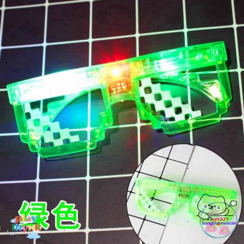 Kính Mắt Thuglife 6 Chấm MINECRAFT LED - Kính Thời Trang Phát Sáng Nhiều Màu, Phong Cách Độc Đáo Dành Cho Tín Đồ Game