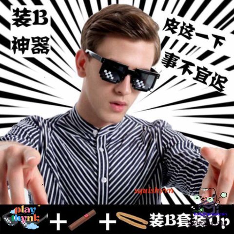Kính Thug Life 6 Chấm MINECRAFT - Kính Mắt Thời Trang Phong Cách 8bit Dành Cho Fan Game, Giá Rẻ Nhất!