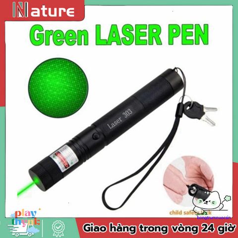 Bút Laser 303 Tia Xanh Cực Sáng - Đèn Laser Chiếu Xa 3km, Giao Hàng Miễn Phí, An Toàn Sử Dụng Cho Văn Phòng