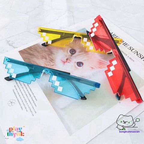 Kính Mát Thug Life Phong Cách Disco - Kính Nắng Thời Trang Thiết Kế Khảm UV400 Dành Cho Du Lịch và Tiệc Tùng
