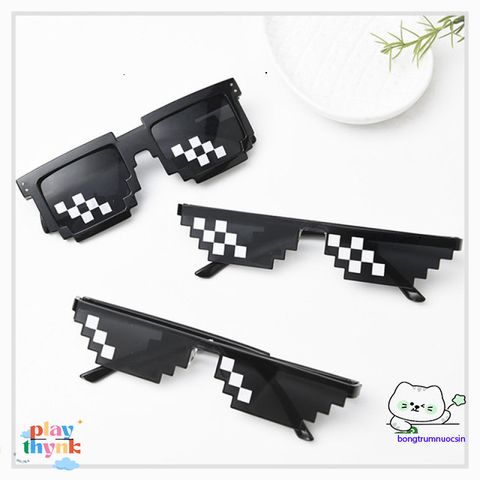 Kính Mát Thug Life Phong Cách Disco - Kính Nắng Thời Trang Thiết Kế Khảm UV400 Dành Cho Du Lịch và Tiệc Tùng