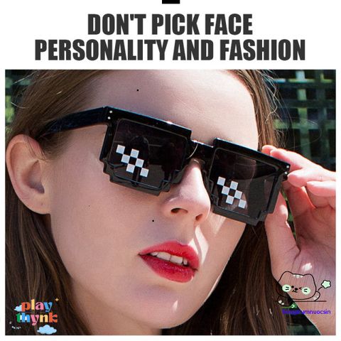 Kính Mát Thug Life Phong Cách Disco - Kính Nắng Thời Trang Thiết Kế Khảm UV400 Dành Cho Du Lịch và Tiệc Tùng