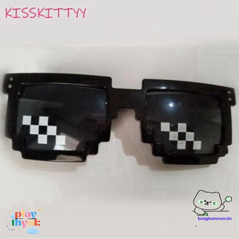 Kính Mát 8-bit MLG Thug Life - Kính Chống UV400 Cho Người Yêu Thích Minecraft và Phong Cách Thời Trang Unisex