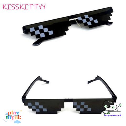Kính Mát 8-bit MLG Thug Life - Kính Chống UV400 Cho Người Yêu Thích Minecraft và Phong Cách Thời Trang Unisex
