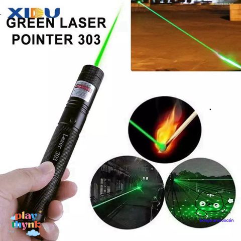 Đèn Pin Laser 303 Mạnh Mẽ - Chiếu Sáng Xa Đến 5000m, Chế Độ Đơn Sắc & Đa Điểm, Kèm Pin Sạc, Bảo Hành 12 Tháng