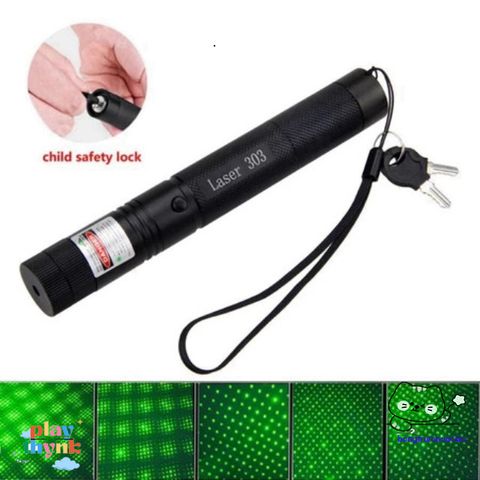 Bút Laser Tia Xanh 303 - Đèn Laser Siêu Sáng Chiếu Xa 3km, Tặng Pin & Sạc USB - Thiết Bị Văn Phòng Hữu Ích
