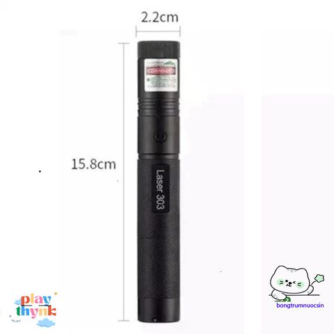 Bút Laser Tia Xanh 303 - Đèn Laser Siêu Sáng Chiếu Xa 3km, Tặng Pin & Sạc USB - Thiết Bị Văn Phòng Hữu Ích