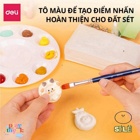 Đất Sét Tự Khô Deli An Toàn 250/500gr - Không Nướng, Không Mùi, Lý Tưởng Cho Nghệ Thuật Nặn Và Sáng Tạo