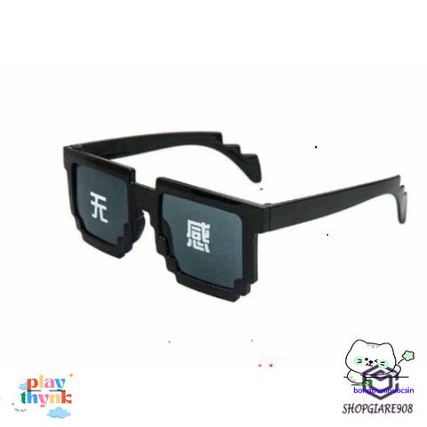 Kính Mát Thug Life Chất Liệu ABS - Phong Cách Minecraft Siêu Ngầu Dành Cho Nam Nữ, Phù Hợp Chụp Ảnh Nhóm