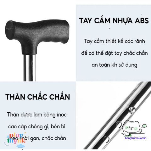 Gậy Chống Inox MedCaree Chỉnh Cao 67-87cm - Hỗ Trợ Đi Lại Cho Người Già, An Toàn, Nhẹ, Bền, Chống Trượt.