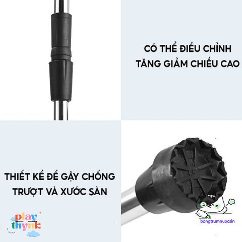 Gậy Chống Inox MedCaree Chỉnh Cao 67-87cm - Hỗ Trợ Đi Lại Cho Người Già, An Toàn, Nhẹ, Bền, Chống Trượt.