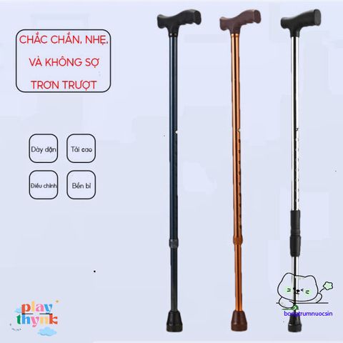 Gậy Chống Inox MedCaree Chỉnh Cao 67-87cm - Hỗ Trợ Đi Lại Cho Người Già, An Toàn, Nhẹ, Bền, Chống Trượt.