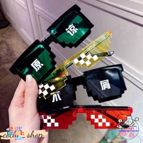 Kính Mắt Thug Life 6 Chấm MINECRAFT - Kính Thời Trang Đa Màu, Phong Cách Cute và Chất Lượng Cao cho Nam Nữ