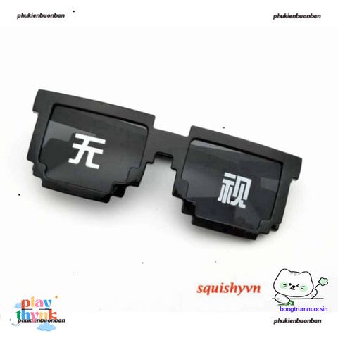 Gương Kính Thug Life Minecraft - Kính Chắn Bụi Siêu Ngầu Siêu Chất Thời Trang Đen, Chất liệu ABS Cao Cấp cho Nam Nữ