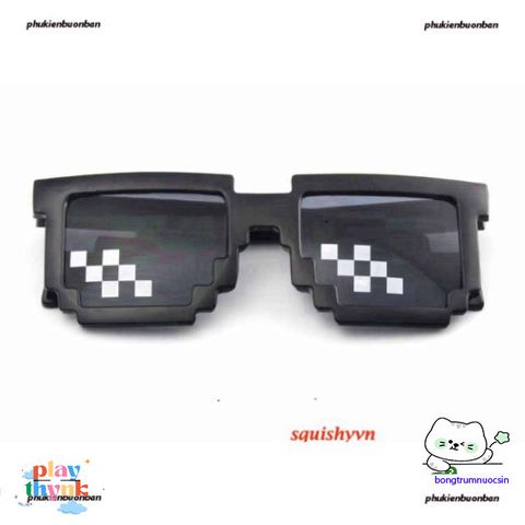 Gương Kính Thug Life Minecraft - Kính Chắn Bụi Siêu Ngầu Siêu Chất Thời Trang Đen, Chất liệu ABS Cao Cấp cho Nam Nữ