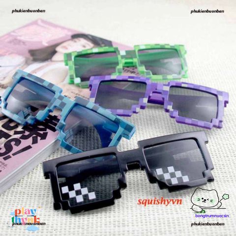 Gương Kính Thug Life Minecraft - Kính Chắn Bụi Siêu Ngầu Siêu Chất Thời Trang Đen, Chất liệu ABS Cao Cấp cho Nam Nữ