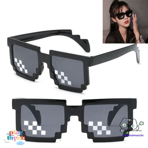 Kính Mát Vintage 8 Bit Thug Life Minecraft - Quà Tặng Độc Đáo Cho Fan Nhí - Phong Cách Thời Trang Chất Lừ