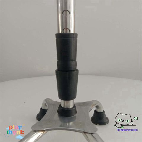 Gậy Batoong INOX 4 Chân Chỉnh Cao - Gậy Chống Đi Cho Người Già, Người Khuyết Tật, An Toàn và Vững Chắc