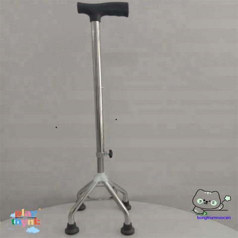 Gậy Batoong INOX 4 Chân Chỉnh Cao - Gậy Chống Đi Cho Người Già, Người Khuyết Tật, An Toàn và Vững Chắc