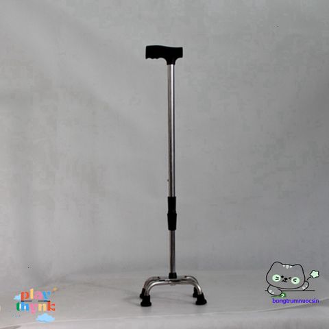 Gậy Batoong INOX 4 Chân Chỉnh Cao - Gậy Chống Đi Cho Người Già, Người Khuyết Tật, An Toàn và Vững Chắc