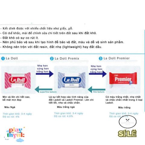 Bộ Đất Sét Tự Khô Đa Quốc Gia - Ladoll Nhật, Das Italy 500g, Fino TQ - Chất Liệu Dẻo, Dễ Nặn, Phù Hợp Cho Nghệ Thuật Điêu Khắc
