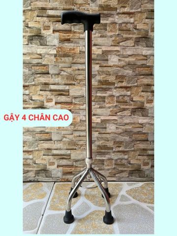 Gậy Di Chuyển Inox Bền Chắc 3 Chân 4 Chân - Thiết Bị Hỗ Trợ Người Già, Chân Gậy Chống Trượt ABS Chắc Chắn, Điều Chỉnh Chiều Cao 64-90cm