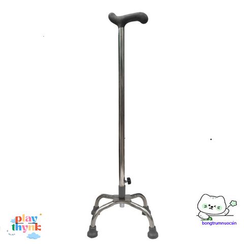 Gậy Trợ Lực Đa Năng Inox Điều Chỉnh Chiều Cao - Gậy Chống Đi Cho Người Già An Toàn, Vững Vàng