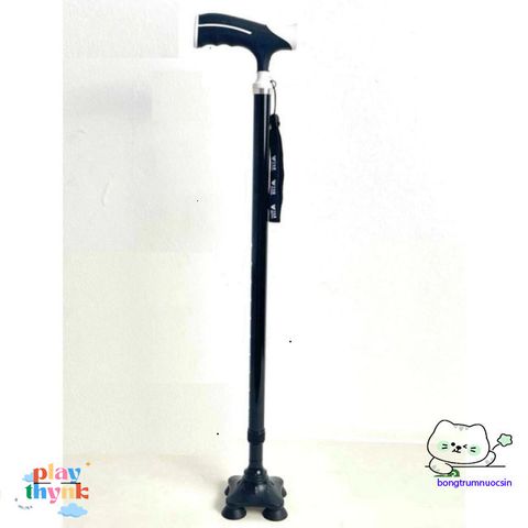 Gậy Chống Đi 4 Chân Cao Cấp - Hỗ Trợ Người Già & Phục Hồi Chức Năng - Gậy Đi Hỗ Trợ An Toàn, Điều Chỉnh Độ Cao tiện lợi